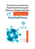 Test Bank for Introductory Mental Health Nursing 4th Edition by Womble Kincheloe