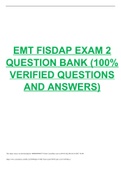 EMT FISDAP EXAM 2 QUESTION BANK (100% VERIFIED QUESTIONS AND ANSWERS)