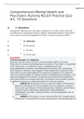 Comprehensive Mental Health and Psychiatric Nursing NCLEX Practice Quiz #1: 75 Questions