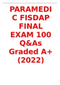 PARAMEDIC FISDAP FINAL EXAM  100 Q&As Graded A+ (2022)