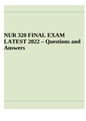 NUR 320 FINAL EXAM LATEST 2022 – Questions and Answers