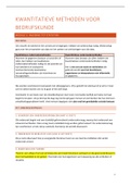 Samenvatting kwantitatieve methoden voor bedrijfskunde / statistiek voor bedrijfskunde - resultaat: 18/20