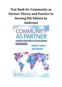 Test Bank for Community as Partner Theory and Practice in Nursing 8th Edition by Anderson