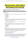 TEST BANK FOR PHARMACOLOGY 10TH EDITION BY MCCUISTION / McCuistion: Pharmacology: A Patient-Centered Nursing Process Approach, 10th Edition; complete test bank, all the chapters