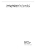 How does blockchain technology influence the records of ownership within the real estate industry in the Netherlands?