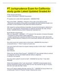 PT Jurisprudence Exam for California- study guide Latest Updated Graded A&plus;