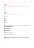 MSCI 530 Quiz &ndash; Introduction to Human Metabolism
