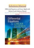 Differential Equations and Linear Algebra 4th Edition Goode Solutions Manual Printed Pdf , 100% Verified Answers , Download Immediately After The Order.