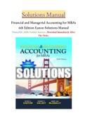 Financial and Managerial Accounting for MBAs 6th Edition Easton Solutions Manual  Download Immediately After The Order.