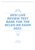 HESI Live Review Test Bank for the NCLEX-RN Exam 2022. 