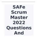 SAFe Scrum Master 2022 Questions And Answers &lpar;Verified&rpar;&period;