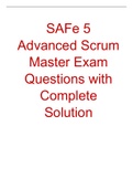  SAFe 5 Advanced Scrum Master Exam Questions with Complete Solution&period;