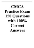  CMCA Practice Exam;150 Questions with 100% Correct Answers
