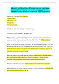 Medical Scribe- Final exam review questions and answers 100&percnt; pass