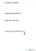 QUESTIONS AND ANSWERS TO AIN2601 ASSIGNMENT 3 of SEMESTER 2 -2022.