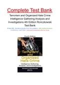 Terrorism and Organized Hate Crime Intelligence Gathering Analysis and Investigations 4th Edition Ronczkowski Test Bank