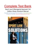 Sport Law A Managerial Approach 3rd Edition Sharp Solutions Manual