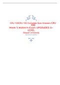   CRJ 100CRJ 100 Complete Quiz Answers CRJ 100 Week 5 Midterm Exam UPGRADED A+ LEVEL Strayer University