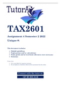 TAX2601 Assignment 4 Semester 2 2022