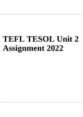 TEFL Unit 2 Assignment 2022 : Level 5 TEFL – Unit 2 - Portfolio