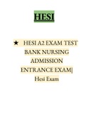 HESI A2 EXAM TEST BANK NURSING ADMISSION ENTRANCE EXAM| Hesi Exam