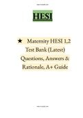 Maternity HESI 1,2 Test Bank (Latest) Questions, Answers & Rationale, A+ Guide