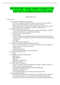 PHARM 180 - Study Guide -Quizzes (1-6)-with 100% verified answers-2022-2023