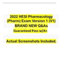 2022 HESI Pharmacology (Pharm) Exam Version 1 (V1) BRAND NEW Q&As Guaranteed Pass w A+ Actual Screenshots Included.