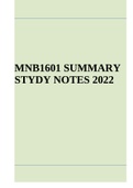 MNB1601 SUMMARY STYDY NOTES 2022