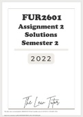 FUR2601 ASSIGNMENT 2 SEMESTER 2 2022 SOLUTIONS