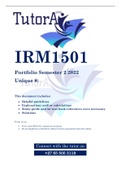 IRM1501 PORTFOLIO Semester 2 2022