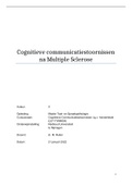 Werkstuk Eindcasus MS, Master TSP, vak Cognitieve communicatiestoornissen