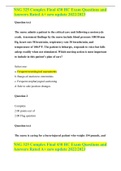 NSG 325 Complex Final 430 HC Exam Questions and Answers Rated A&plus; new update 2022&sol;2023