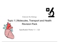 REVISION PACK  Edexcel IAL Biology - Topic 1; Molecules, Transport and Health