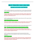 NBCOT PEDIATRIC EXAM 2022&sol;2023 &vert; Questions and Answers with Rationale Graded A&plus;