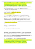 NURS 2600 Pregnancy&comma; Labor&comma; Childbirth&comma; Postpartum Exam Questions and Answers Best Rated A&plus; Guaranteed Success Latest Update 2022&sol;2023
