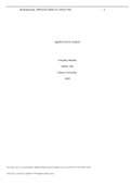 Applied Article Analysis Courtney Daniels EDUC 750 Liberty University