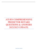 ATI RN COMPREHENSIVE PREDICTOR RETAKE QUESTIONS & ANSWERS 2023 UPDATED A+ 