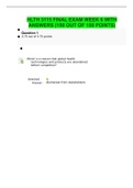 HLTH 3115 FINAL EXAM WEEK 6 WITH ANSWERS &lpar;150 OUT OF 150 POINTS&rpar; 