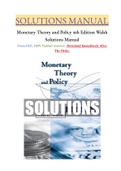  Monetary Theory and Policy 4th Edition Walsh Solutions Manual VERIFIED AND RATED 100%