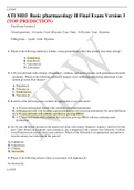 ATI MD3  Basic pharmacology II Final Exam Version 3 (TOP PREDICTION