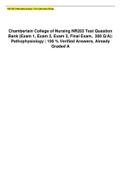 Chamberlain College of Nursing NR283 Test Question Bank (Exam 1, Exam 2, Exam 3, Final Exam, 300 Q/A): Pathophysiology/NR 283 Pathophysiology Test Question Bank