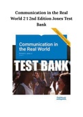 Communication in the Real World 2 1 2nd Edition Jones Test Bank