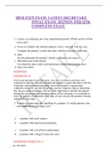 HESI EXIT EXAM- LATEST 2022 RETAKE &sol;FINAL EXAM  2023NOV-FEB QTR COMPLETE  EXAM 