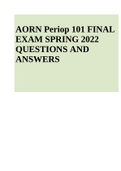 AORN Periop 101 FINAL EXAM SPRING 2022 QUESTIONS AND ANSWERS - WGU