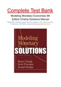 Modeling Monetary Economies 4th Edition Champ Solutions Manual