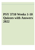 PSY 3710 Weeks 1-10 Quizzes with Answers 2022