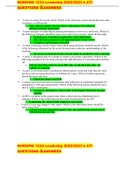 NURSING 1234 Leaderhip 2022&sol;2023 b ATI QUESTIONS &ANSWERS   