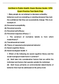 Certified in Public Health&comma; Exam Review Guide&comma; CPH Exam Practice Test Bank Prep Latest 2022