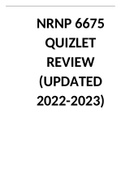NRNP 6675 QUIZLET REVIEW UPDATED 2022-2023